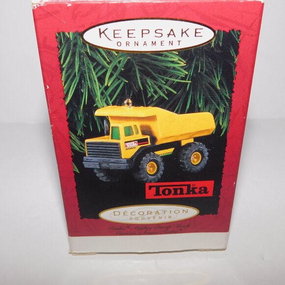 VTG 1996 Hallmark Keepsake Yellow Tonka Dump Truck Christmas Tree Ornament - Picture 6 of 8